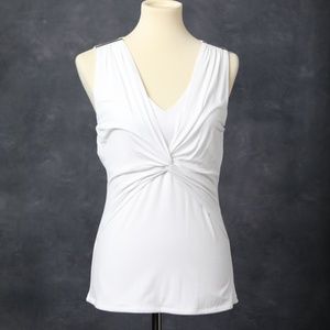 WHBM - White Sleeveless Blouse - Size S